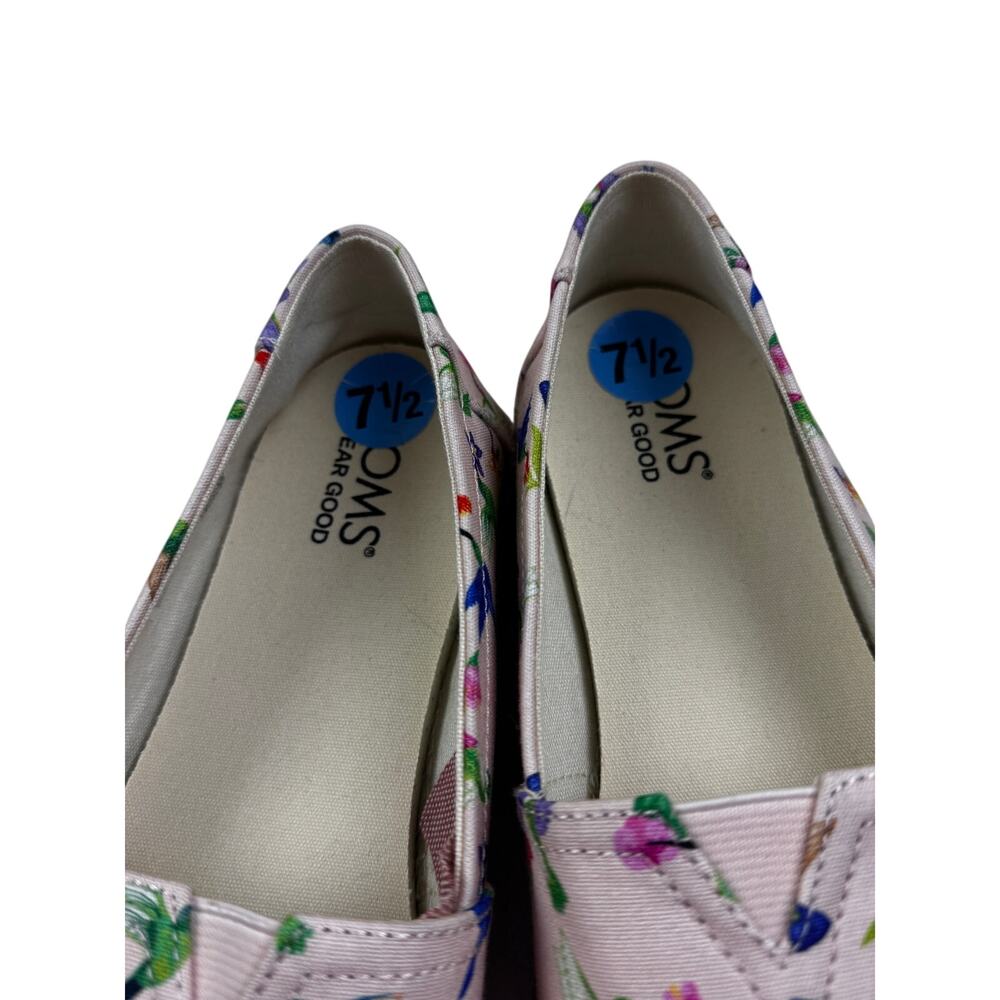 TOMS Classic Limited Edition Hummingbird Print Alpargatas Women's Size 7.5 - Picture 5 of 9